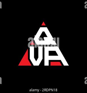 Logo de lettre triangle QVA avec forme de triangle. Monogramme de logo triangle QVA. Modèle de logo vecteur triangle QVA avec couleur rouge. QVA triangul Illustration de Vecteur