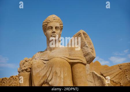 Sondervig, Danemark, 21 mai,2023: Festival international de sculpture sur sable Banque D'Images