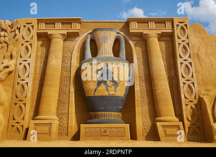 Sondervig, Danemark, 21 mai,2023: Festival international de sculpture sur sable Banque D'Images