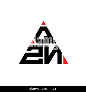 Logo de lettre triangle QZN avec forme de triangle. Monogramme de conception de logo triangle QZN. Modèle de logo vecteur triangle QZN avec couleur rouge. QZN triangul Illustration de Vecteur