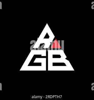 Logo de lettre triangle RVB avec forme de triangle. Monogramme de conception de logo triangle RVB. Modèle de logo vectoriel triangle RVB avec couleur rouge. Triangul RVB Illustration de Vecteur
