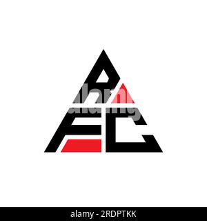 Logo de lettre triangle RFC avec forme de triangle. Monogramme de logo triangle RFC. Modèle de logo vecteur triangle RFC avec couleur rouge. RFC triangul Illustration de Vecteur