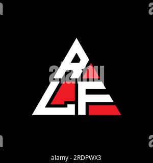 Logo de lettre triangulaire RLF avec forme de triangle. Monogramme de logo triangle RLF. Modèle de logo vecteur triangle RLF avec couleur rouge. RLF triangul Illustration de Vecteur