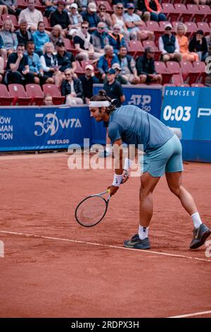 Båstad, Suède. 2023 07 22. Nordea Open deuxième rencontre dans leur carrière entre Casper Ruud et Lorenzo Musetti. Lorenzo Musetti a gagné le dernier match. C Banque D'Images