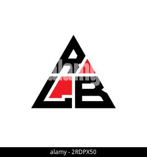 Logo RLB avec lettre triangulaire en forme de triangle. Monogramme de logo triangle RLB. Modèle de logo vecteur triangle RLB avec couleur rouge. RLB triangul Illustration de Vecteur