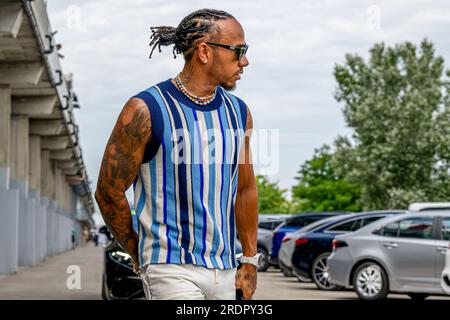 Budapest, Hongrie. 22 juillet 2023. HUNGARORING, HONGRIE - 21 JUILLET : Lewis Hamilton, Mercedes F1 F1 W14 lors du Grand Prix de Hongrie à Hungaroring le vendredi 21 juillet 2023 à Mogyoród, Hongrie. (Photo de Michael Potts/Agence BSR) crédit : Agence BSR/Alamy Live News Banque D'Images