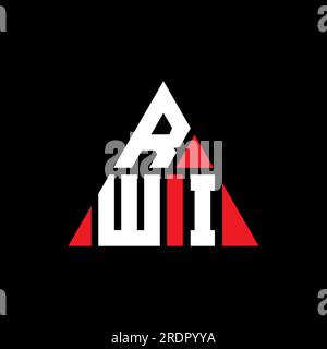 Logo de lettre triangle RWI avec forme de triangle. Monogramme de logo triangle RWI. Modèle de logo vecteur triangle RWI avec couleur rouge. RWI triangul Illustration de Vecteur