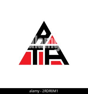 Logo de lettre triangle RTA avec forme de triangle. Monogramme de logo triangle RTA. Modèle de logo vecteur triangle RTA avec couleur rouge. RTA triangul Illustration de Vecteur