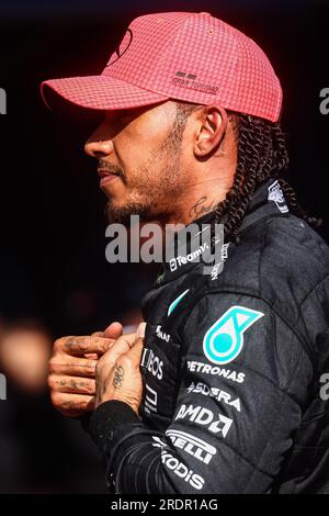 Budapest, Hongrie. 22 juillet 2023. Lewis Hamilton de Mercedes avant le Grand Prix F1 de Hongrie à Hungaroring le 22 juillet 2023 à Budapest, Hongrie. (Image de crédit : © Beata Zawrzel/ZUMA Press Wire) USAGE ÉDITORIAL SEULEMENT! Non destiné à UN USAGE commercial ! Banque D'Images