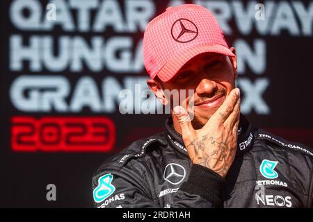 Budapest, Hongrie. 22 juillet 2023. Lewis Hamilton de Mercedes avant le Grand Prix F1 de Hongrie à Hungaroring le 22 juillet 2023 à Budapest, Hongrie. (Image de crédit : © Beata Zawrzel/ZUMA Press Wire) USAGE ÉDITORIAL SEULEMENT! Non destiné à UN USAGE commercial ! Banque D'Images