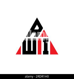 Logo de lettre triangle RWI avec forme de triangle. Monogramme de logo triangle RWI. Modèle de logo vecteur triangle RWI avec couleur rouge. RWI triangul Illustration de Vecteur