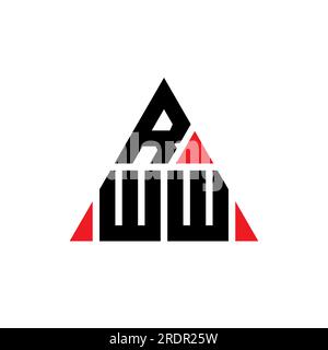 Logo de lettre triangle RWW avec forme de triangle. Monogramme de logo triangle RWW. Modèle de logo vectoriel triangle RWW avec couleur rouge. RWW triangul Illustration de Vecteur