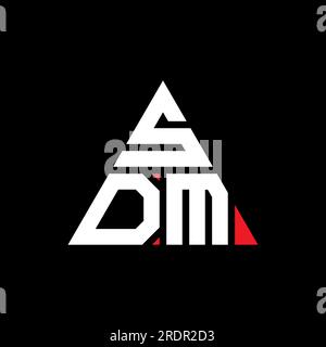 Logo SDM avec lettre triangulaire en forme de triangle. Monogramme de logo triangle SDM. Modèle de logo vectoriel triangle SDM avec couleur rouge. SDM triangul Illustration de Vecteur