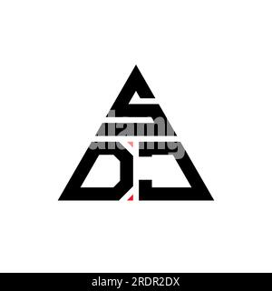Logo SDJ avec lettre triangle en forme de triangle. Monogramme de logo triangle SDJ. Modèle de logo vectoriel triangle SDJ avec couleur rouge. SDJ triangul Illustration de Vecteur