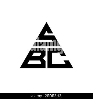 Logo de lettre triangle SBC avec forme de triangle. Monogramme de logo triangle SBC. Modèle de logo vectoriel triangle SBC avec couleur rouge. SBC triangul Illustration de Vecteur