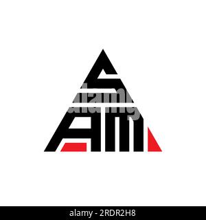 Logo de lettre triangle SAM avec forme de triangle. Monogramme de logo triangle SAM. Modèle de logo vecteur triangle SAM avec couleur rouge. SAM triangul Illustration de Vecteur