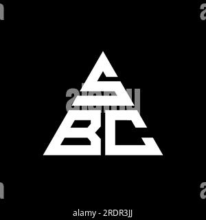 Logo de lettre triangle SBC avec forme de triangle. Monogramme de logo triangle SBC. Modèle de logo vectoriel triangle SBC avec couleur rouge. SBC triangul Illustration de Vecteur