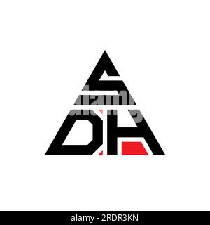 Logo SDH avec lettre triangle en forme de triangle. Monogramme de logo triangle SDH. Modèle de logo vectoriel triangle SDH avec couleur rouge. SDH triangul Illustration de Vecteur