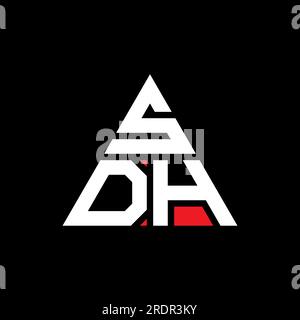 Logo SDH avec lettre triangle en forme de triangle. Monogramme de logo triangle SDH. Modèle de logo vectoriel triangle SDH avec couleur rouge. SDH triangul Illustration de Vecteur