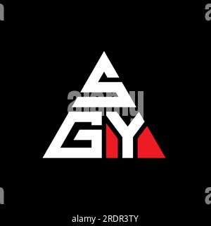 Logo de lettre triangle SGY avec forme de triangle. Monogramme de logo triangle SGY. Modèle de logo vectoriel triangle SGY avec couleur rouge. SGY triangul Illustration de Vecteur