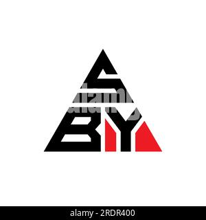 Logo de lettre triangle SBY avec forme de triangle. Monogramme de logo triangle SBY. Modèle de logo vectoriel triangle SBY avec couleur rouge. SBY triangul Illustration de Vecteur