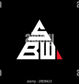 Logo de lettre triangle SBW avec forme de triangle. Monogramme de logo triangle SBW. Modèle de logo vecteur triangle SBW avec couleur rouge. SBW triangul Illustration de Vecteur