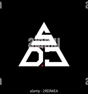 Logo SDJ avec lettre triangle en forme de triangle. Monogramme de logo triangle SDJ. Modèle de logo vectoriel triangle SDJ avec couleur rouge. SDJ triangul Illustration de Vecteur