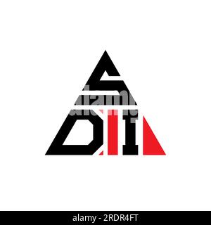 Logo SDI avec lettre triangulaire en forme de triangle. Monogramme de logo triangle SDI. Modèle de logo vecteur triangle SDI avec couleur rouge. SDI triangul Illustration de Vecteur