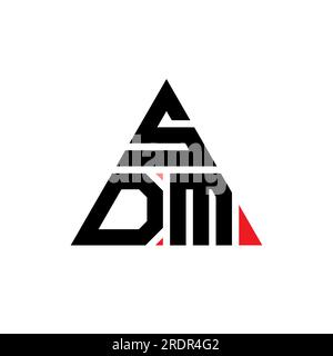 Logo SDM avec lettre triangulaire en forme de triangle. Monogramme de logo triangle SDM. Modèle de logo vectoriel triangle SDM avec couleur rouge. SDM triangul Illustration de Vecteur