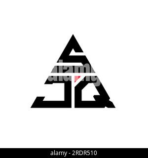 Logo de lettre triangle SJQ avec forme de triangle. Monogramme de logo triangle SJQ. Modèle de logo vectoriel triangle SJQ avec couleur rouge. SJQ triangul Illustration de Vecteur