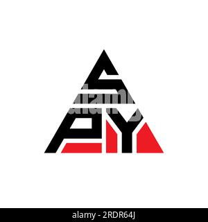 Logo de lettre triangle SPY avec forme de triangle. Monogramme de logo triangle ESPION. Modèle de logo vectoriel triangle ESPION avec couleur rouge. SPY triangul Illustration de Vecteur