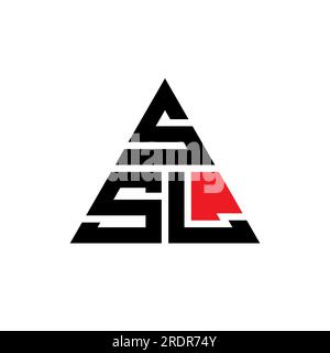 Logo de lettre triangle SSL avec forme de triangle. Monogramme de logo triangle SSL. Modèle de logo vecteur triangle SSL avec couleur rouge. SSL triangul Illustration de Vecteur
