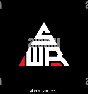 Logo de lettre triangle SWR avec forme de triangle. Monogramme de logo triangle SWR. Modèle de logo vectoriel triangle SWR avec couleur rouge. SWR triangul Illustration de Vecteur