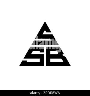 Logo de lettre triangle SSB avec forme de triangle. Monogramme de logo triangle SSB. Modèle de logo vecteur triangle SSB avec couleur rouge. SSB triangul Illustration de Vecteur