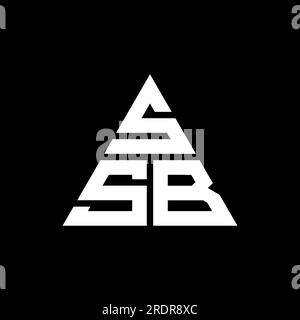 Logo de lettre triangle SSB avec forme de triangle. Monogramme de logo triangle SSB. Modèle de logo vecteur triangle SSB avec couleur rouge. SSB triangul Illustration de Vecteur