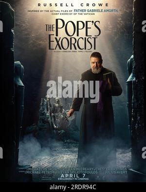 L'affiche de l'exorciste Russell Crowe du Pape Banque D'Images