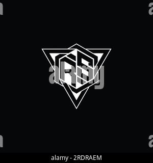 Logo RS Letter forme hexagonale monogramme avec contour géométrique triangulaire pointu modèle de conception de style moderne Banque D'Images