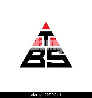 Logo TBS avec lettre triangulaire en forme de triangle. Monogramme de logo triangle TBS. Modèle de logo vecteur triangle TBS avec couleur rouge. TBS triangul Illustration de Vecteur