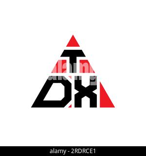 Logo de lettre triangle TDX avec forme de triangle. Monogramme de logo triangle TDX. Modèle de logo vecteur triangle TDX avec couleur rouge. TDX triangul Illustration de Vecteur