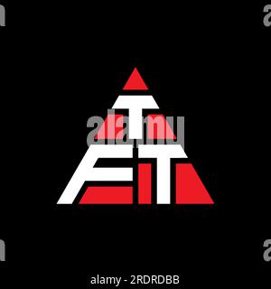 Logo de lettre triangle TFT avec forme de triangle. Monogramme de logo triangle TFT. Modèle de logo vecteur triangle TFT avec couleur rouge. TFT triangul Illustration de Vecteur