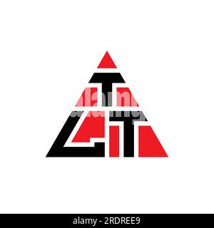 Logo de lettre triangle TLT avec forme de triangle. Monogramme de logo triangle TLT. Modèle de logo vecteur triangle TLT avec couleur rouge. TLT triangul Illustration de Vecteur