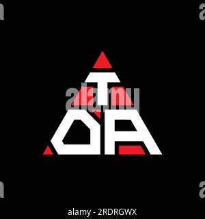 Logo de lettre triangle TOA avec forme de triangle. Monogramme de logo de triangle de TOA. TOA modèle de logo vecteur triangle avec la couleur rouge. TOA triangul Illustration de Vecteur