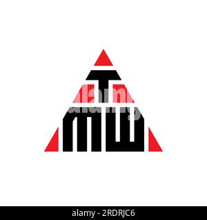 Logo en forme de triangle TMW. Monogramme de logo triangle TMW. Modèle de logo vecteur triangle TMW avec couleur rouge. TMW triangul Illustration de Vecteur