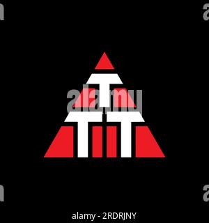 Logo de lettre triangle TTT avec forme de triangle. Monogramme de logo triangle TTT. Modèle de logo vecteur triangle TTT avec couleur rouge. TTT triangul Illustration de Vecteur