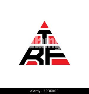 Logo de lettre triangle TRF avec forme de triangle. Monogramme de logo triangle TRF. Modèle de logo vecteur triangle TRF avec couleur rouge. TRF triangul Illustration de Vecteur