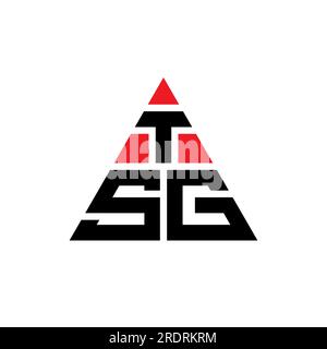 Logo de lettre triangle TSG avec forme de triangle. Monogramme de logo triangle TSG. Modèle de logo vecteur triangle TSG avec couleur rouge. TSG triangul Illustration de Vecteur