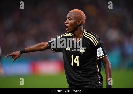 Sydney, Australie, 23 juillet 2023. Deneisha Blackwood de Jamaïque lors du match de coupe du monde féminin entre la France et la Jamaïque au stade Allianz le 23 juillet 2023 à Sydney, en Australie. Crédit : Steven Markham/Speed Media/Alamy Live News Banque D'Images