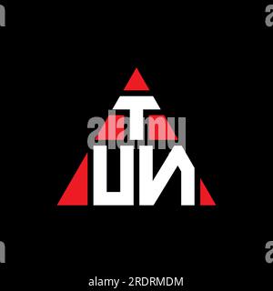 Logo de lettre triangle TUN avec forme de triangle. Monogramme de logo ...