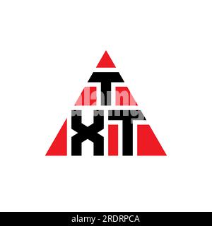Logo de lettre triangle TXT avec forme de triangle. Monogramme de logo triangle TXT. Modèle de logo vecteur triangle TXT avec couleur rouge. TXT triangul Illustration de Vecteur
