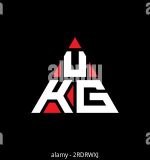 Logo de lettre triangle UKG avec forme de triangle. Monogramme de conception de logo triangle UKG. Modèle de logo vecteur triangle UKG avec couleur rouge. UKG triangul Illustration de Vecteur